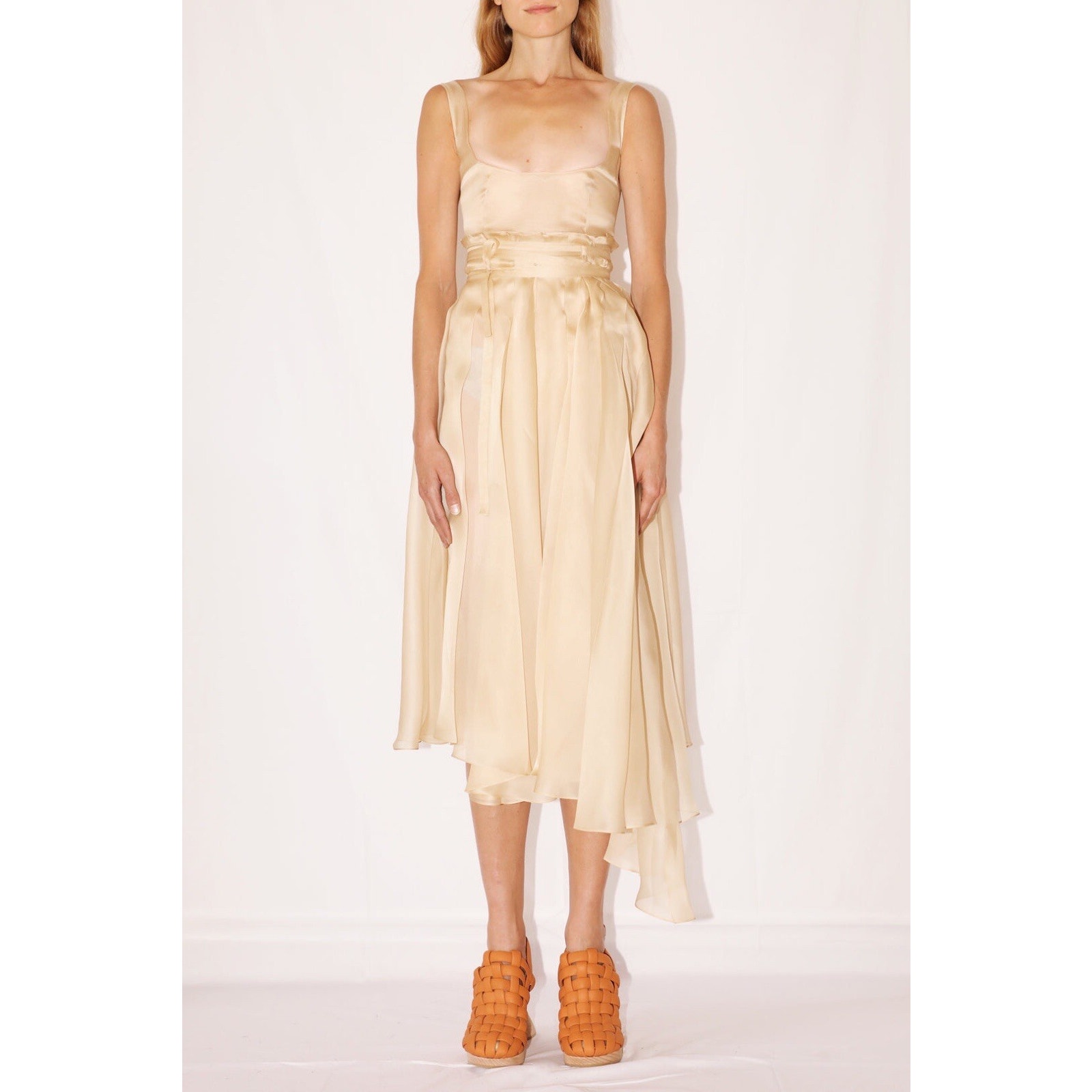 $2035 A.W.A.K.E. Mode Organdy Pleated Organza Silk Dress Size 38/Us2 — image 3 of 8